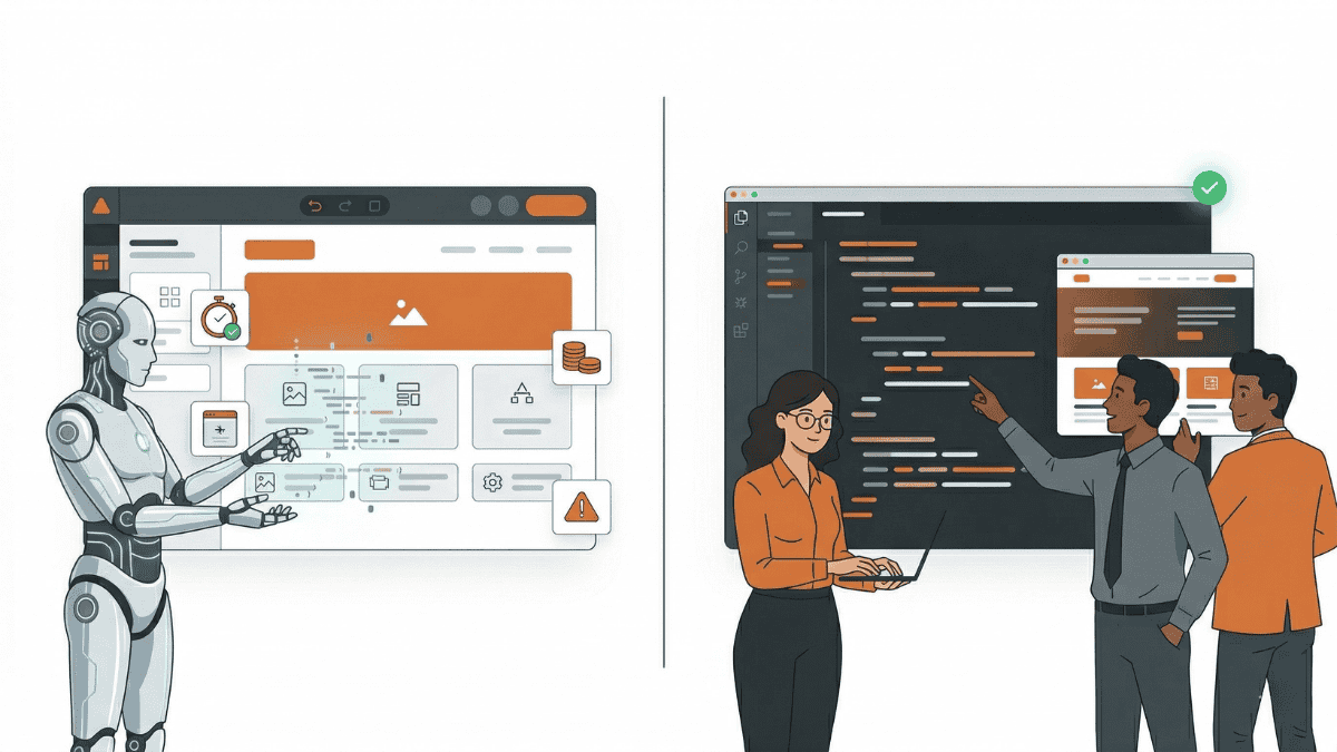 AI Website Builder vs Professional Developer article cover